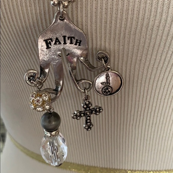 Silver plated faith charm necklace - Picture 3 of 5